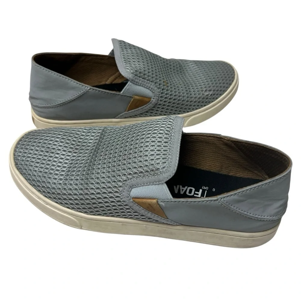 OluKai Pehuea Women’s Gray Blue SIZE 7.5 Mesh Slip On Convertible Sneakers Shoes